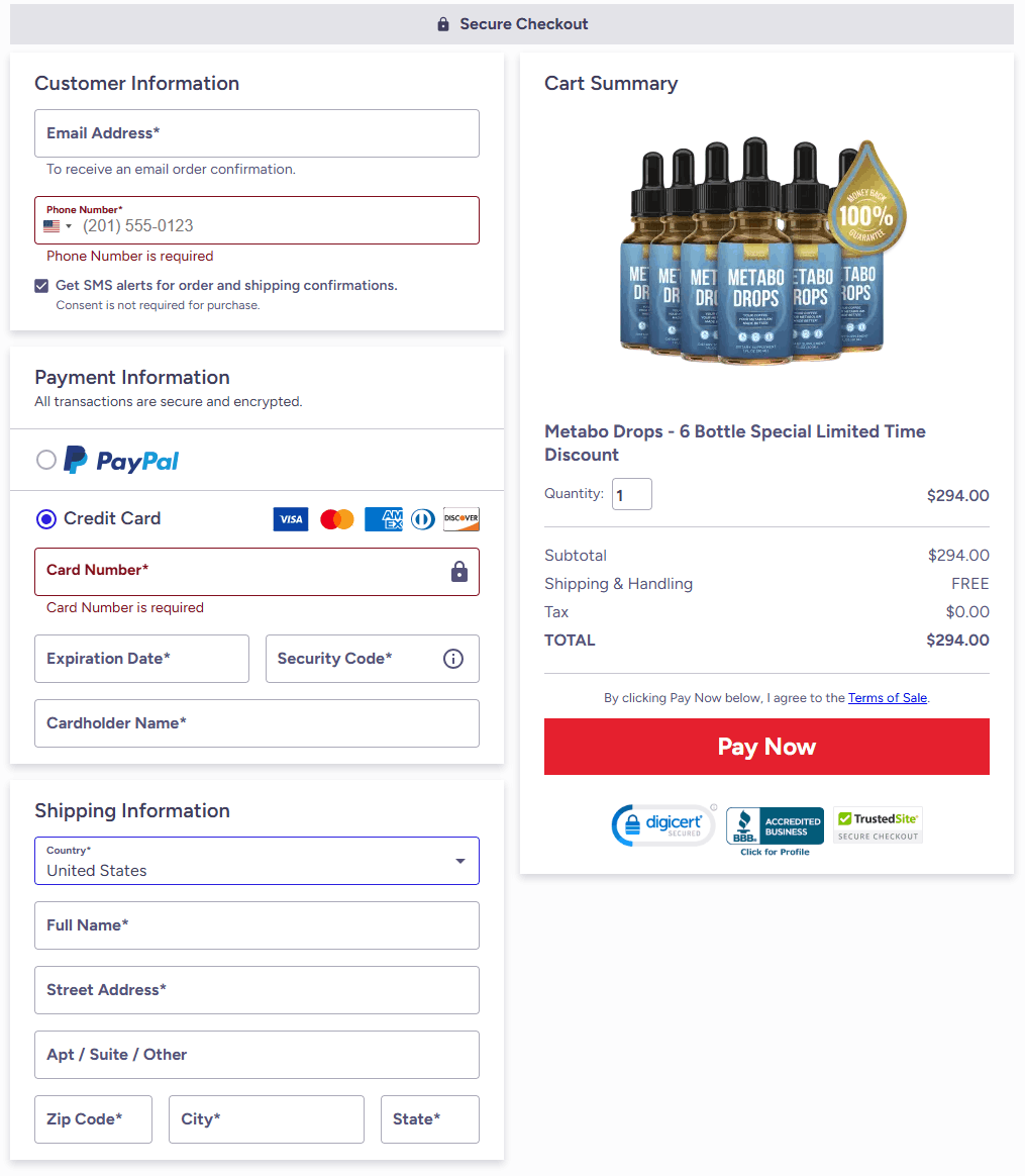 Metabo Drops Secure Checkout